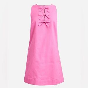 J. Crew Pink Sleeveless Dress with Bow Accents